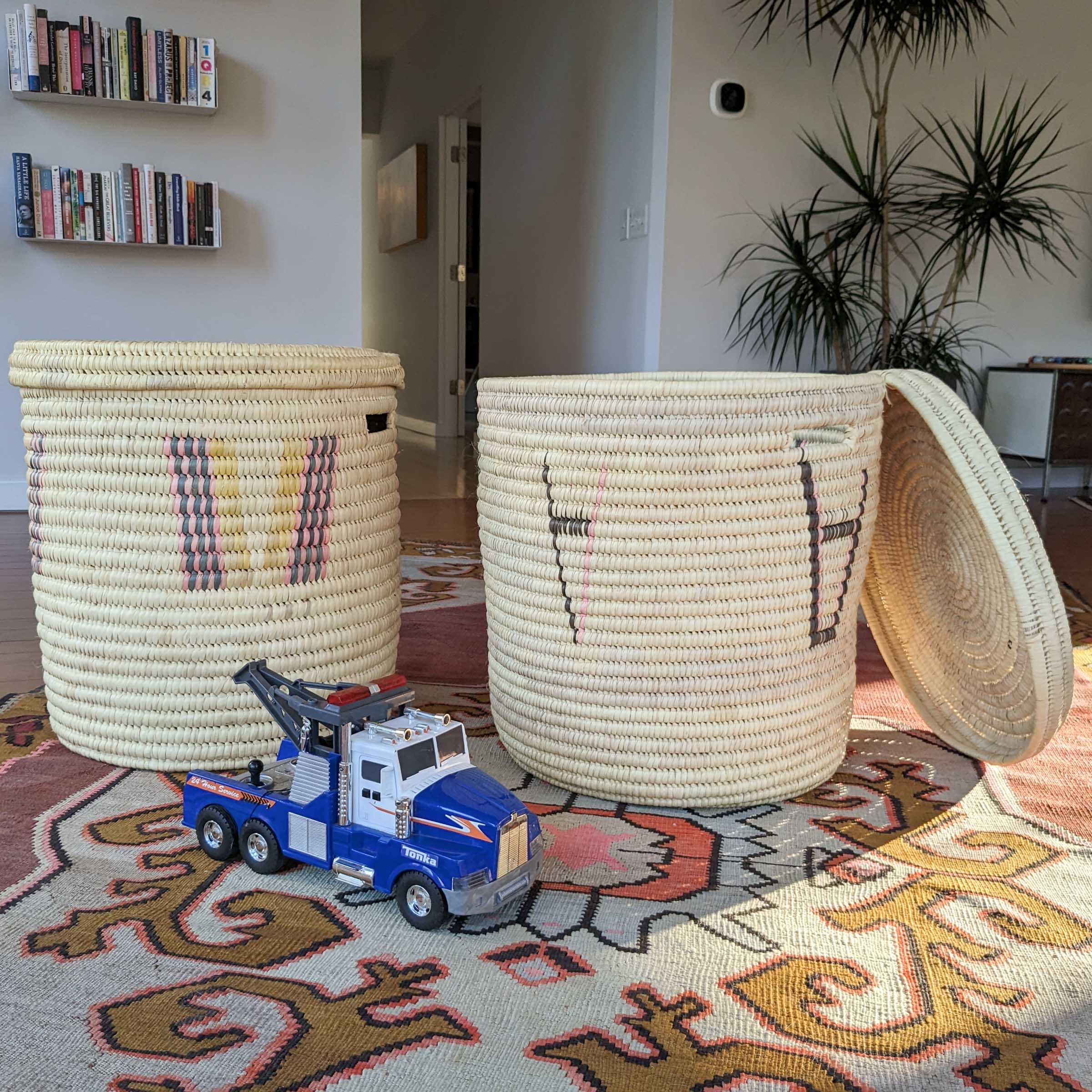 Woven Palm Laundry Basket Set  Modern Laundry Set – The Citizenry