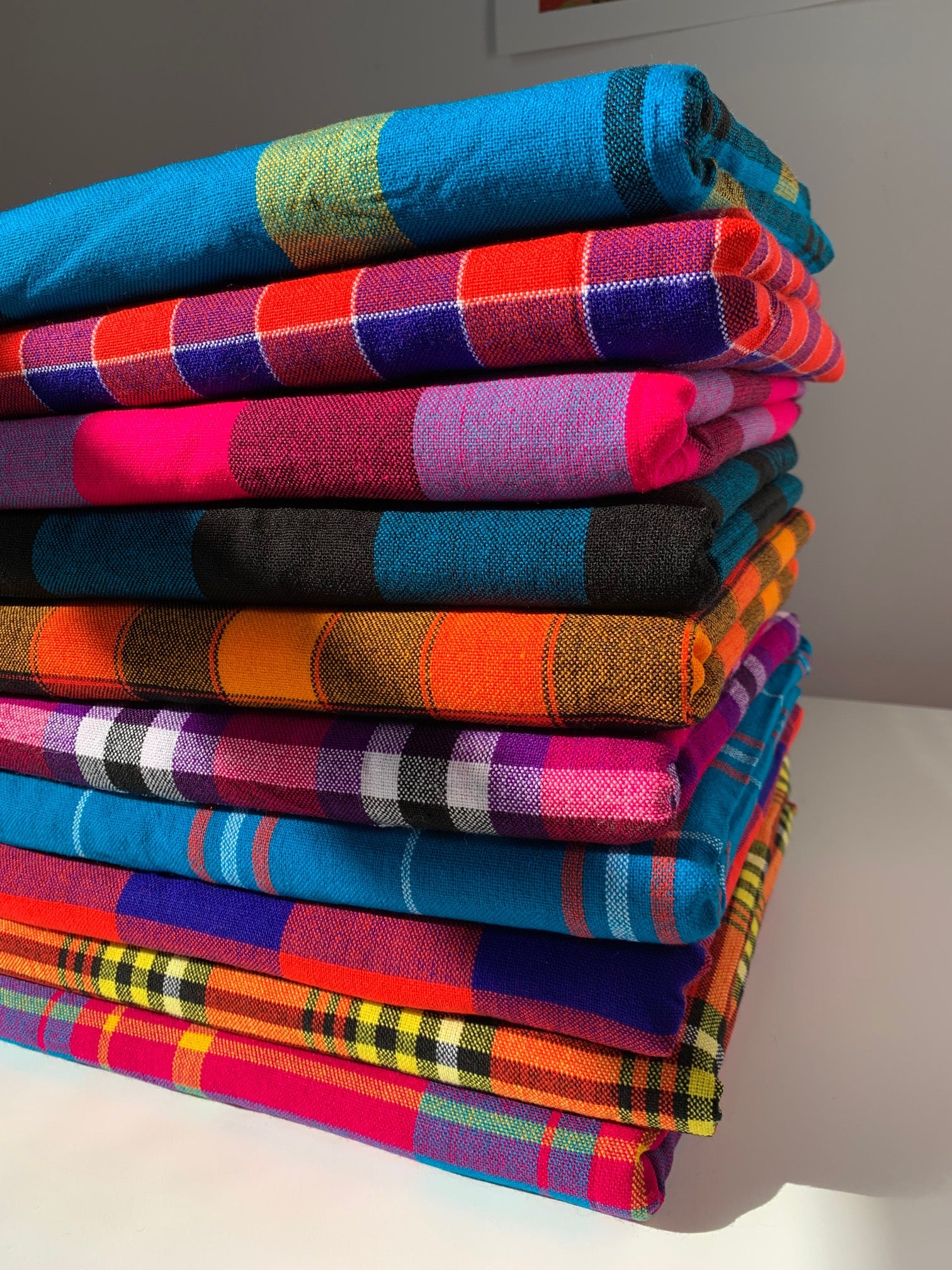 Maasai Shuka / Blanket - Shawls blue, handwoven cloth, cotton