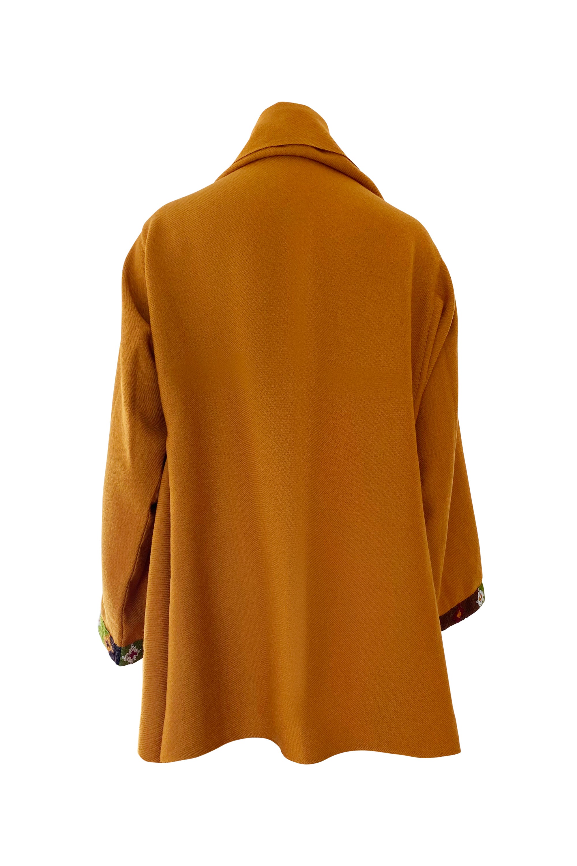 Julahas Mustard Cocoon Coat Cape