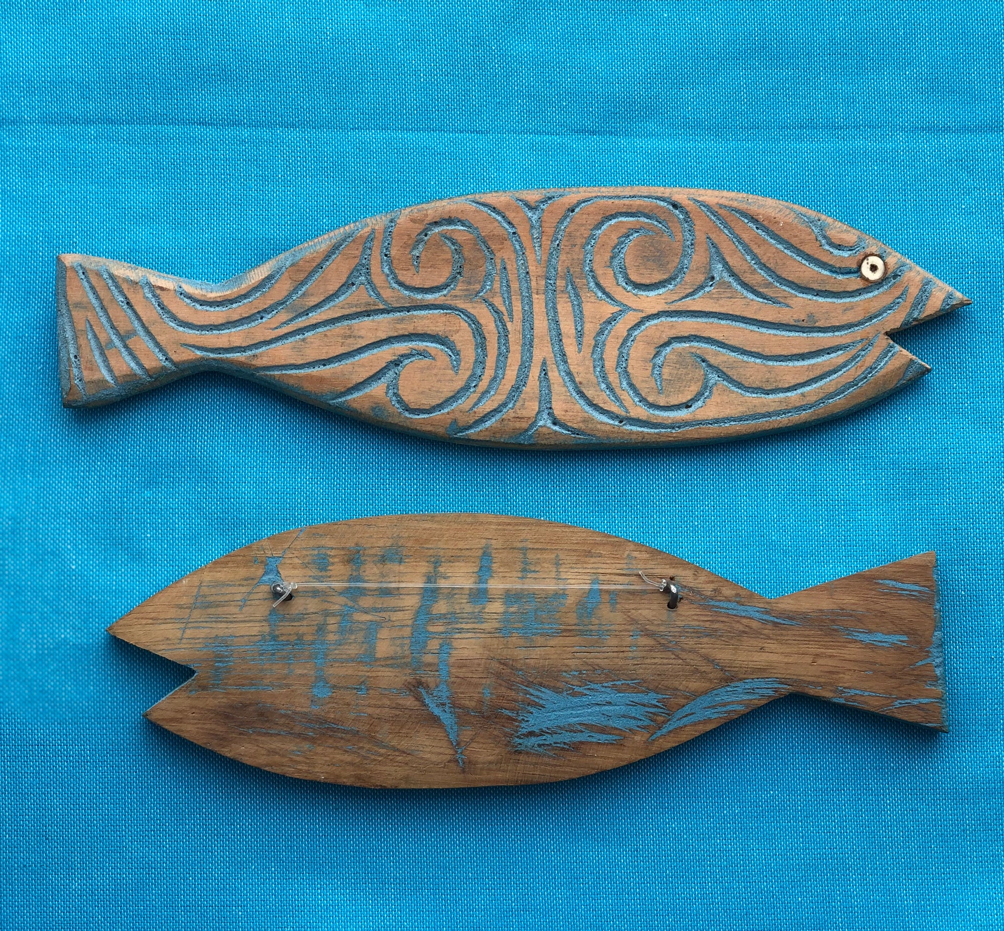 carved wooden fish decoration