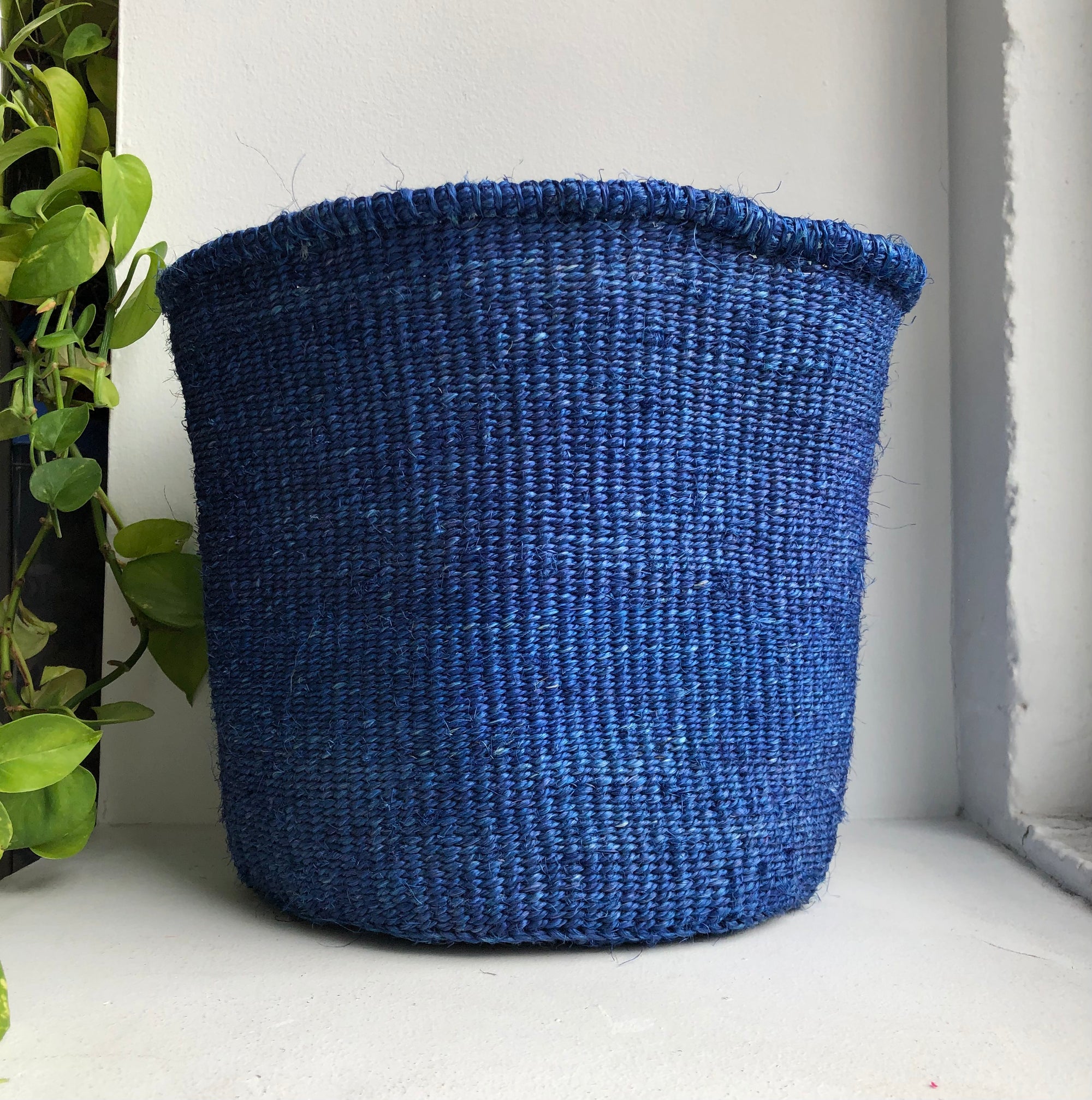 display of 10&quot; indigo basket