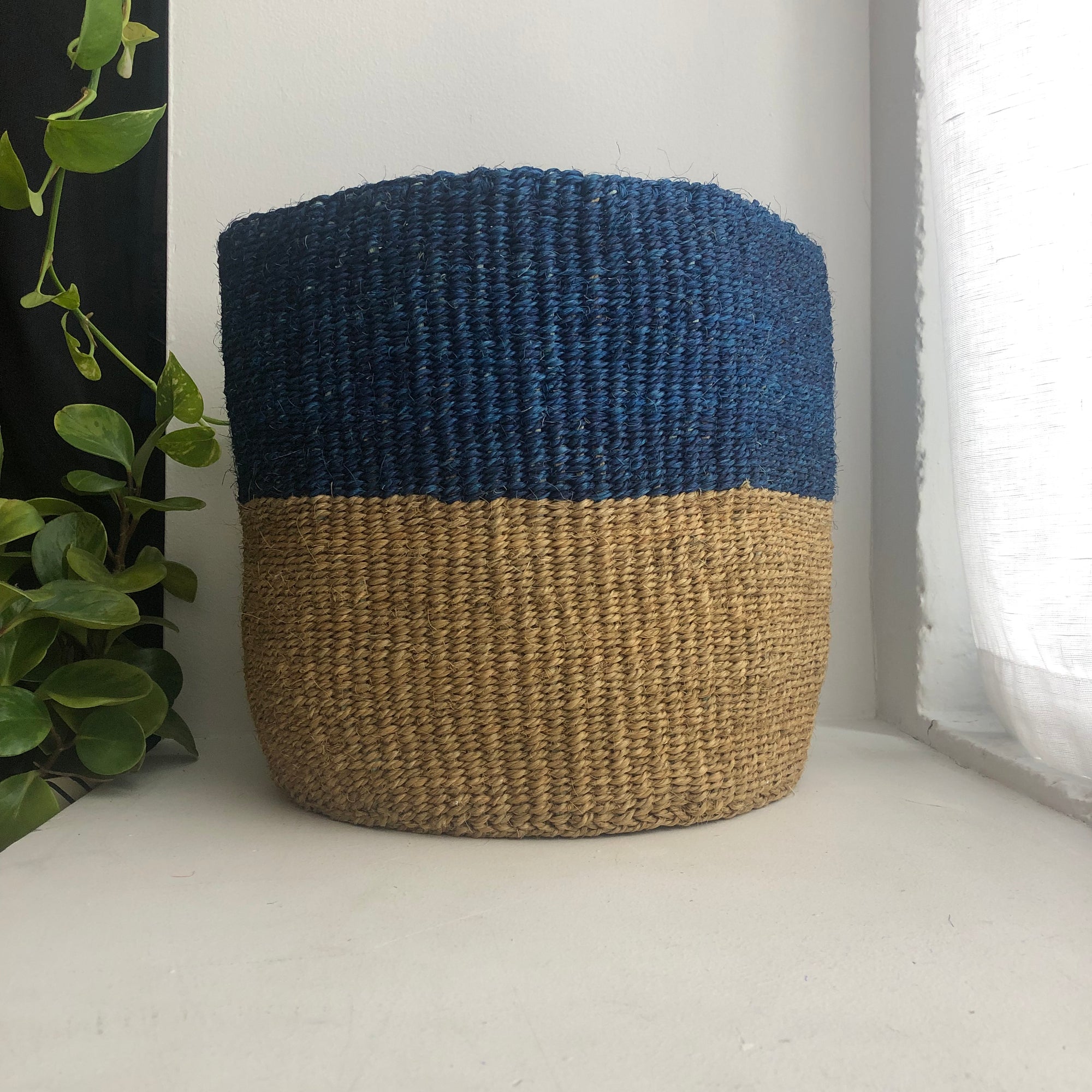 10&quot; indigo and natural basket