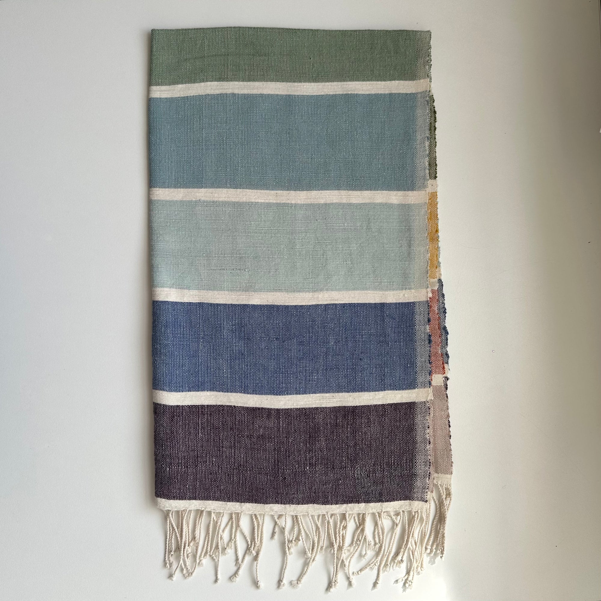 Rainbow handwoven cotton hand towel