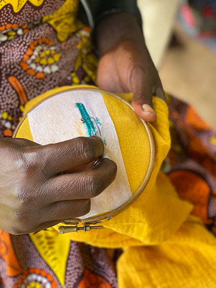 Ibaba Hand-Embroidered Baby Swaddle