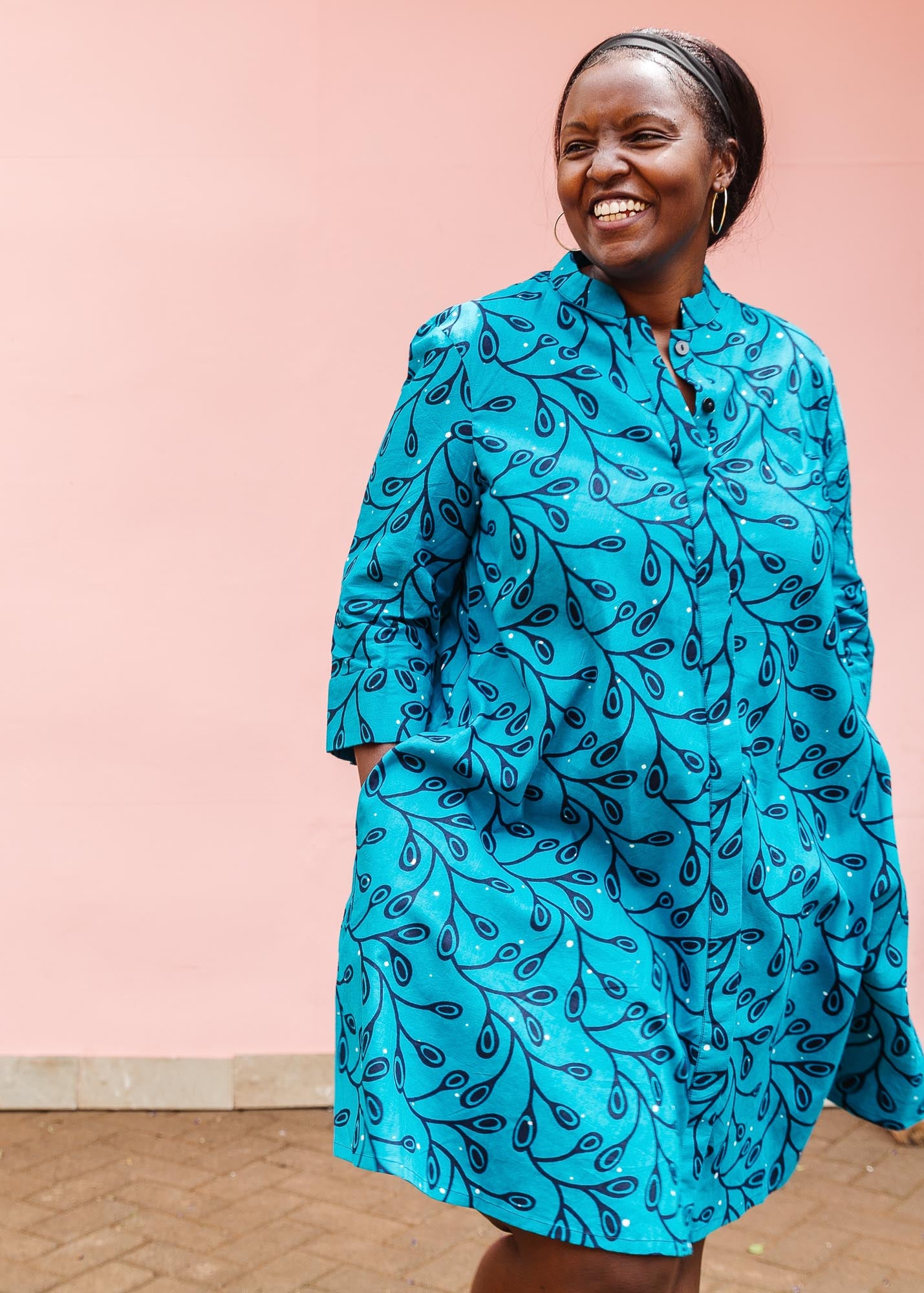 African Dresses for Women with Belt Flower Floral Culture Vintage 100%  Cotton Party Clothes