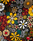 Close up display of colorful flower print dress