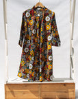 Display of colorful flower print dress