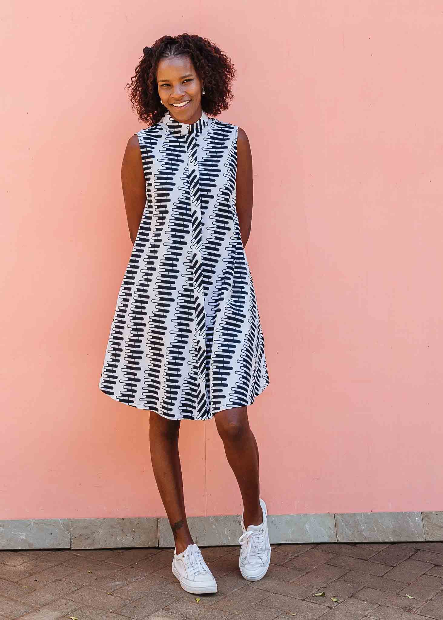 Black and White Stripe A-Line Dress, Cute Boutique Stripe Dress Lily  Boutique