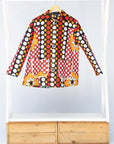 multicolor jacket on a rack