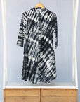 slate grey and white tie-dye dress