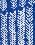 detail of blue and white hand-blocked batik dress