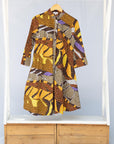 earth tone abstract design dress